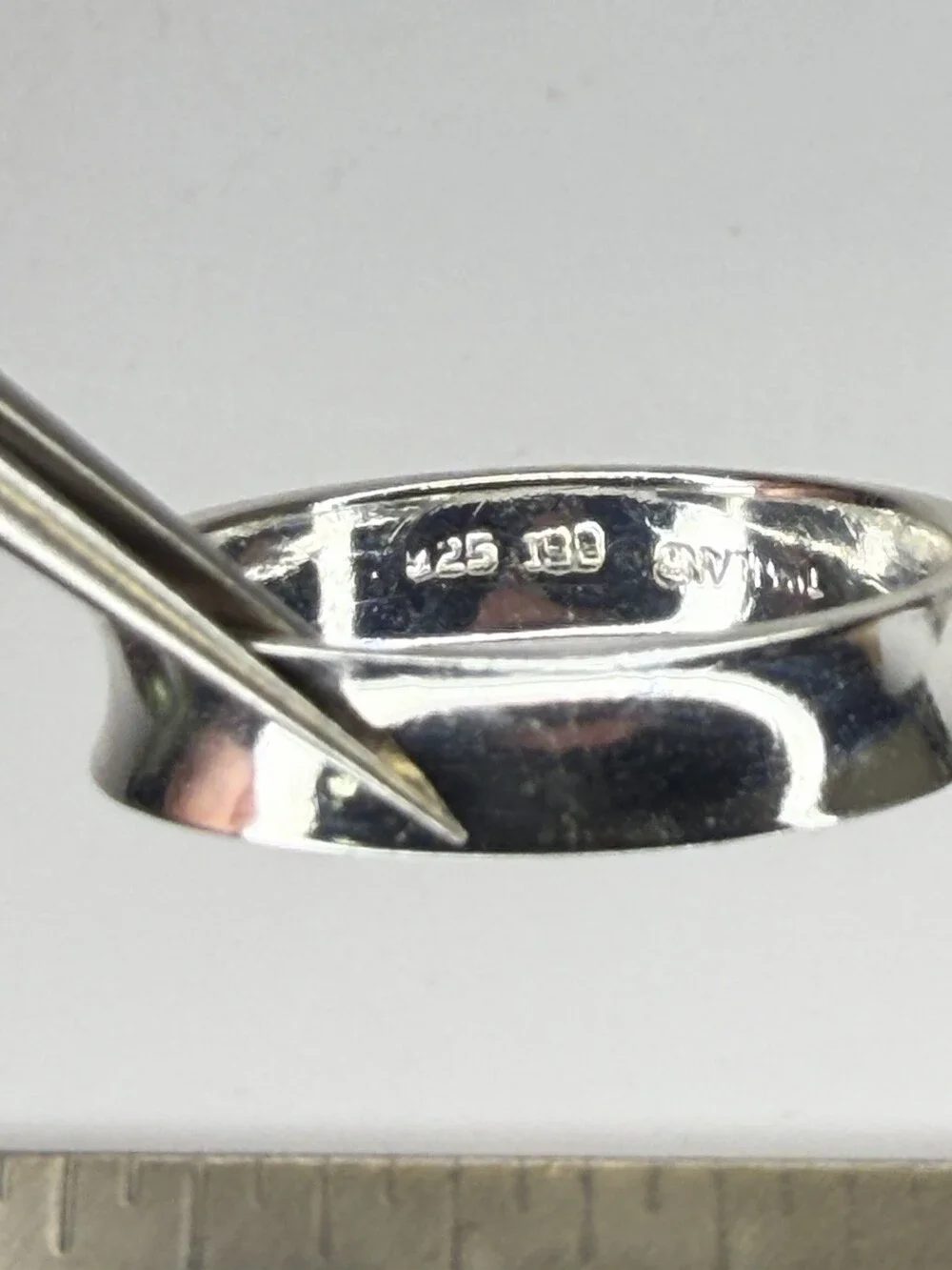 Solid 925 Sterling Silver Concave Wide Band Ring Size 11.25 Thailand 2.6 Grams